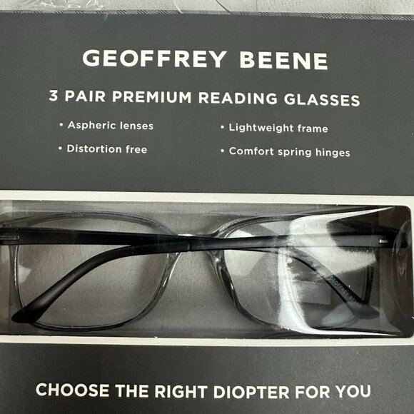 Geoffrey Beene Premier Collection 3 Pair Reading Glasses +2.50 Diopter Lenses - Picture 3 of 4